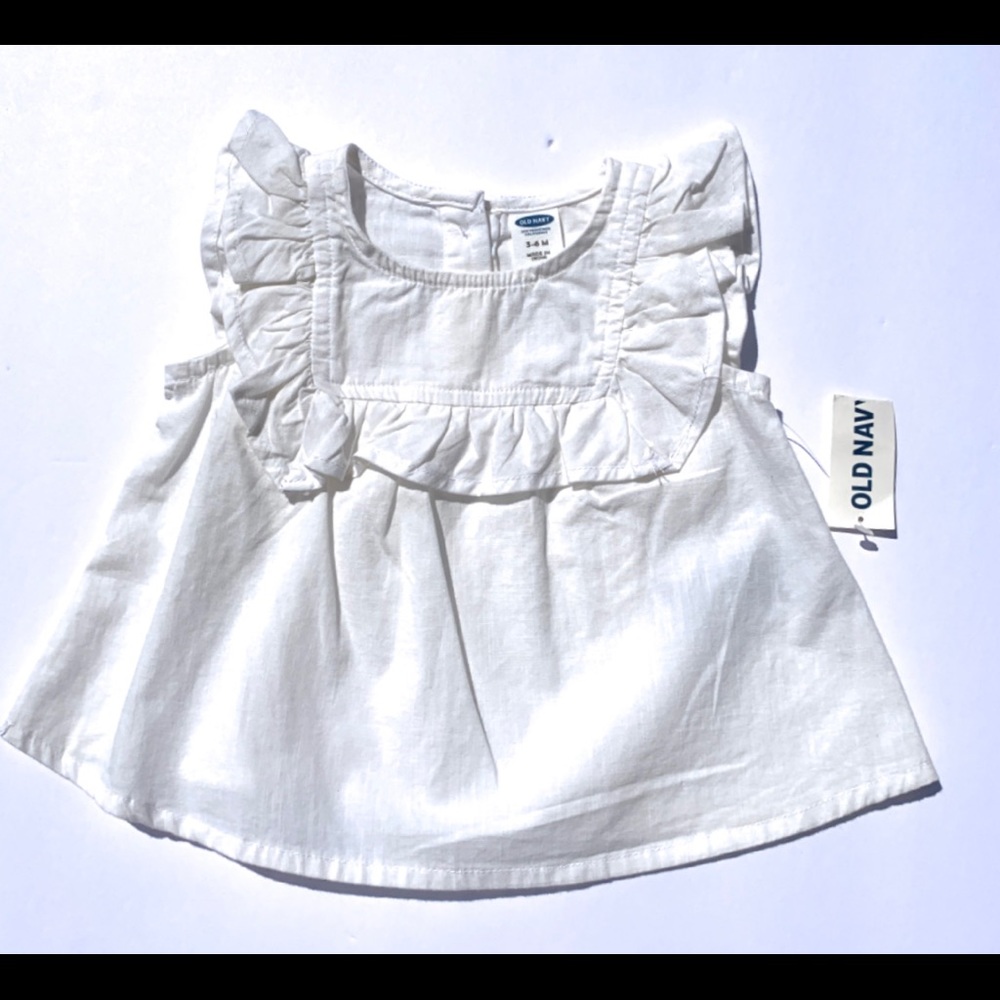 Old navy white baby blouse 3-6 months